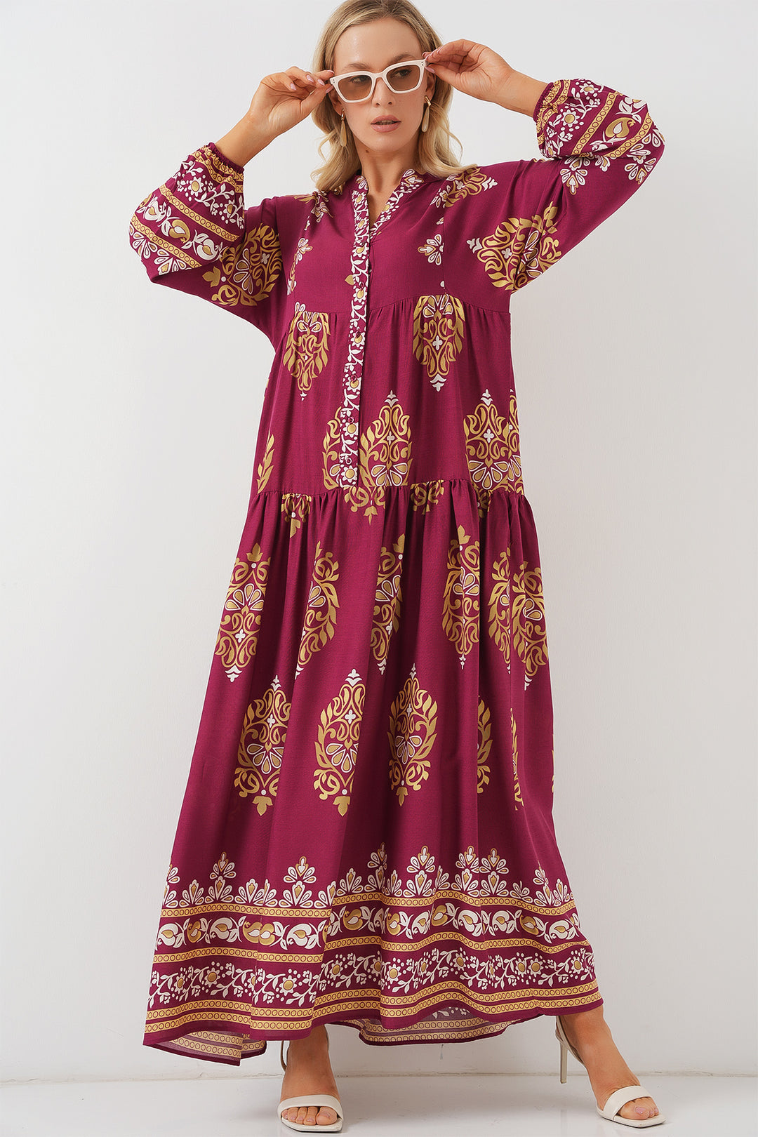 Bigdart 2423 Robe de mode authentique - Rouge Bordeaux
