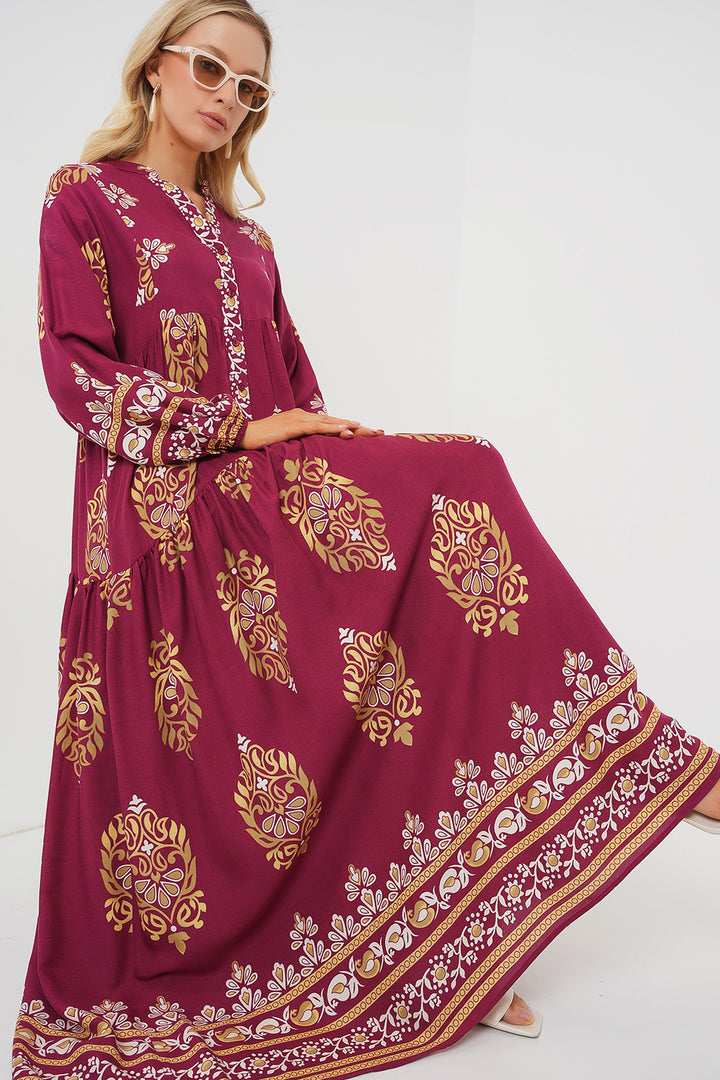 Bigdart 2423 Robe de mode authentique - Rouge Bordeaux