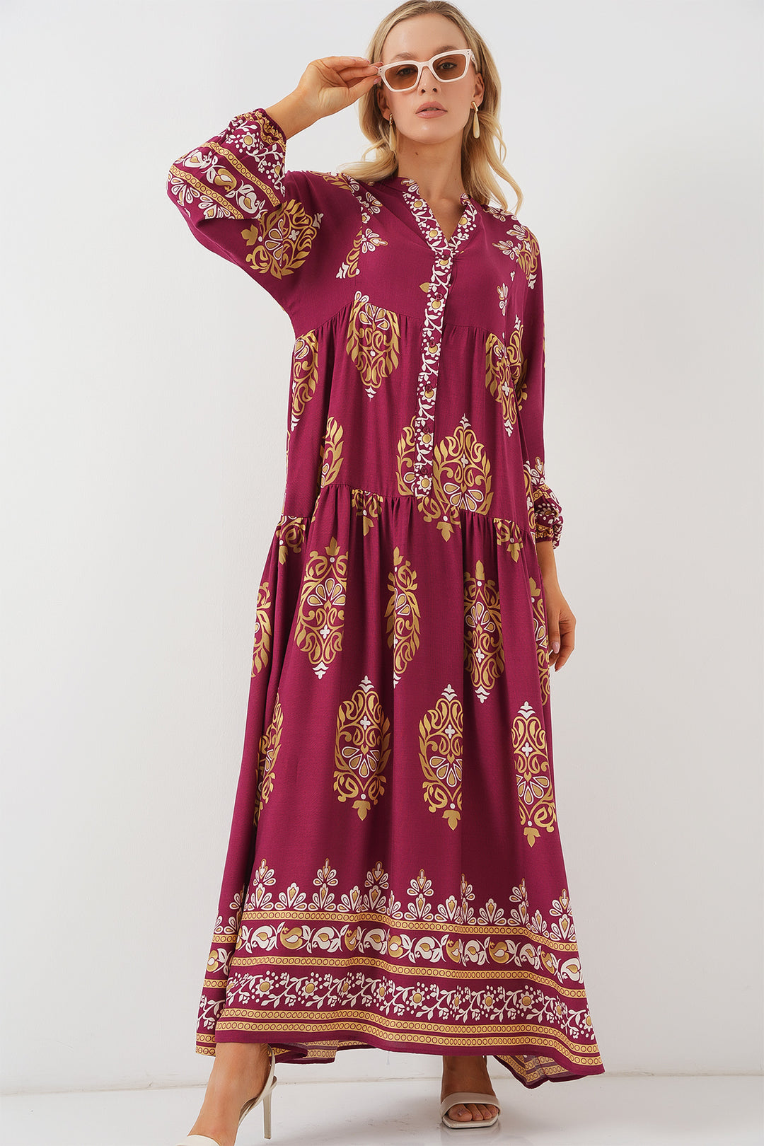 Bigdart 2423 Robe de mode authentique - Rouge Bordeaux