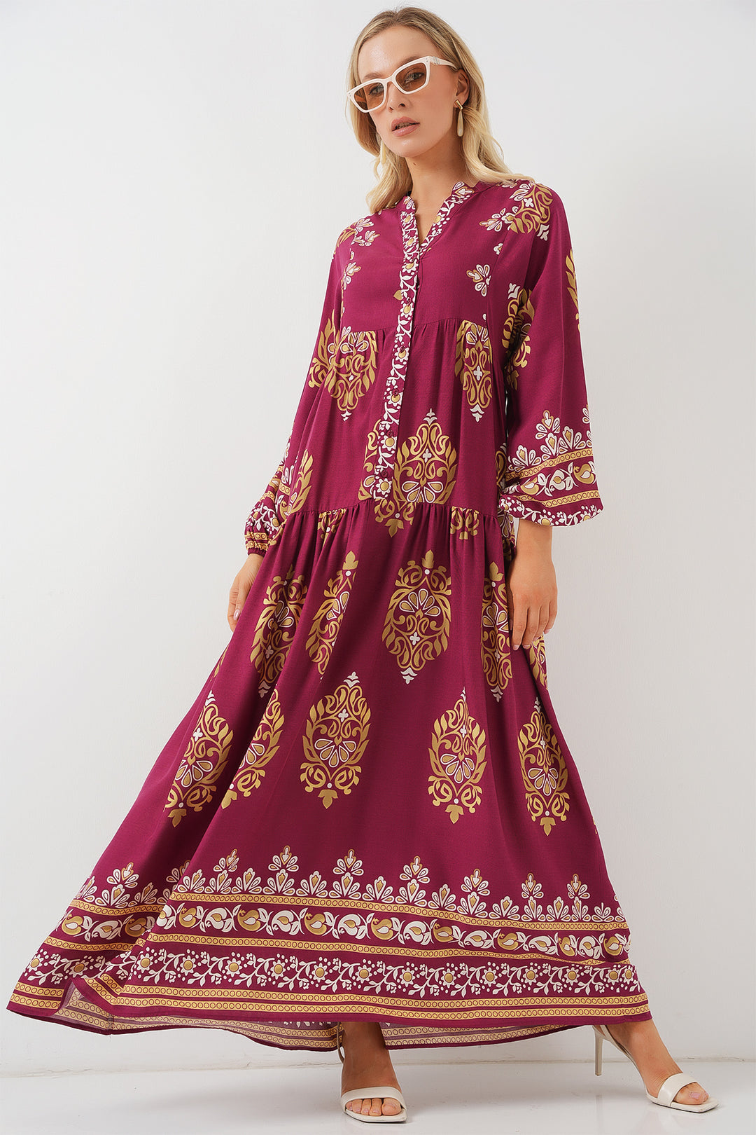 Bigdart 2423 Robe de mode authentique - Rouge Bordeaux