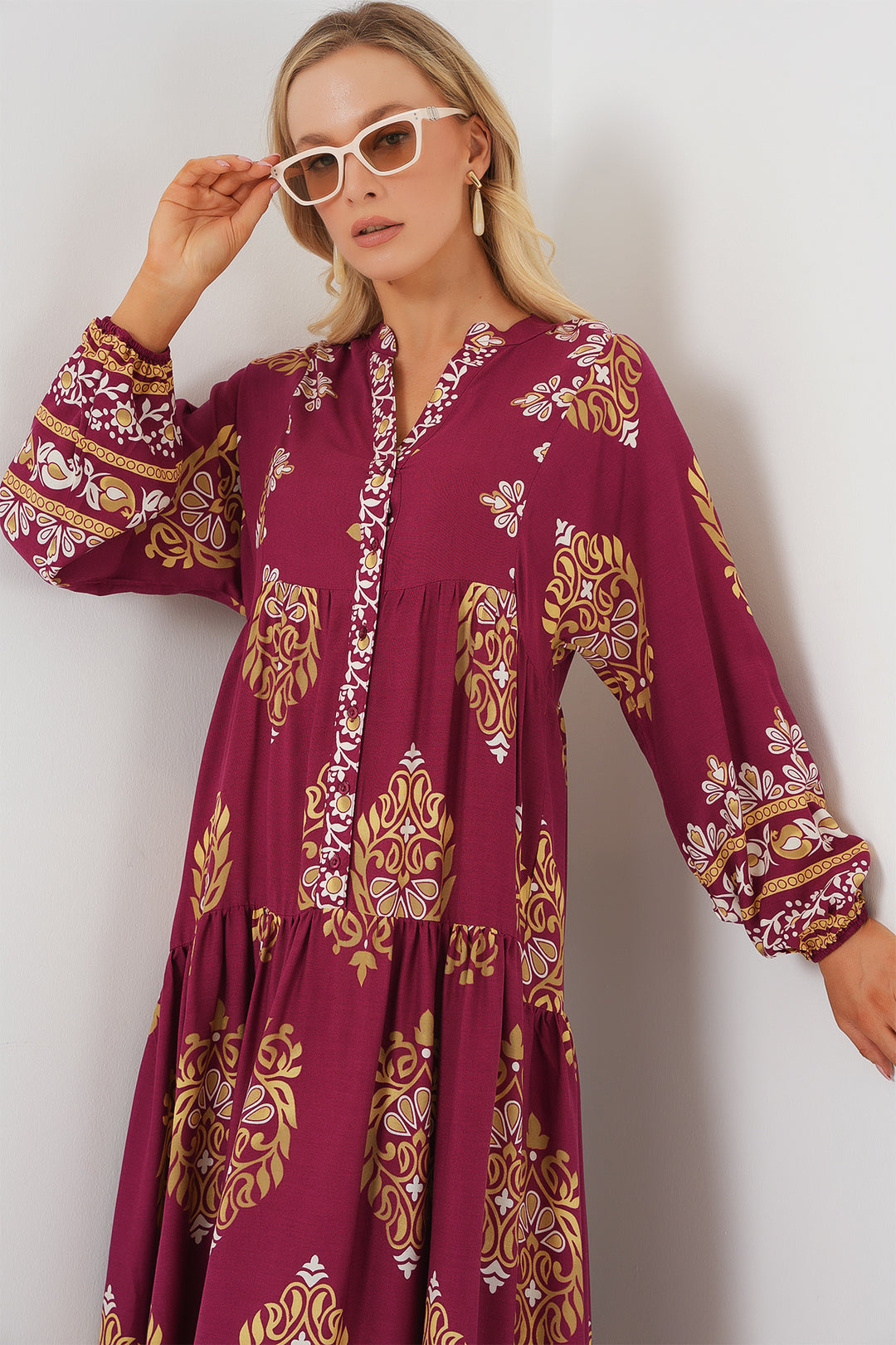 Bigdart 2423 Robe de mode authentique - Rouge Bordeaux