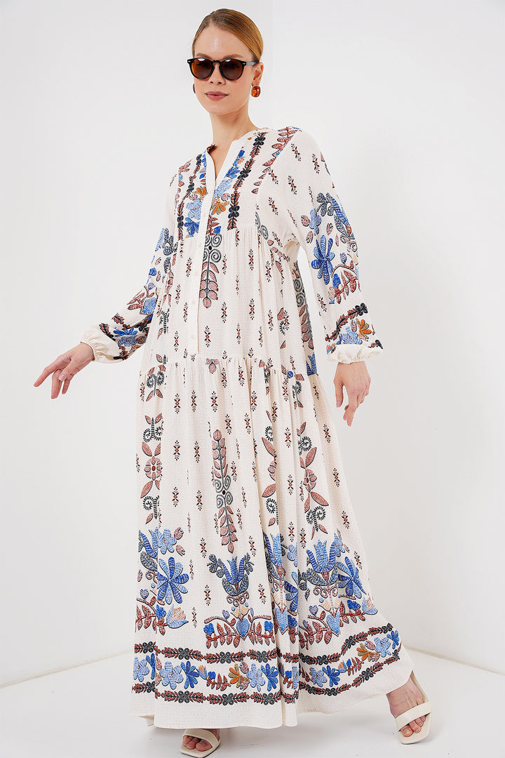 Bigdart Robe de modestie à motif authentique 2423 - z. Bleu