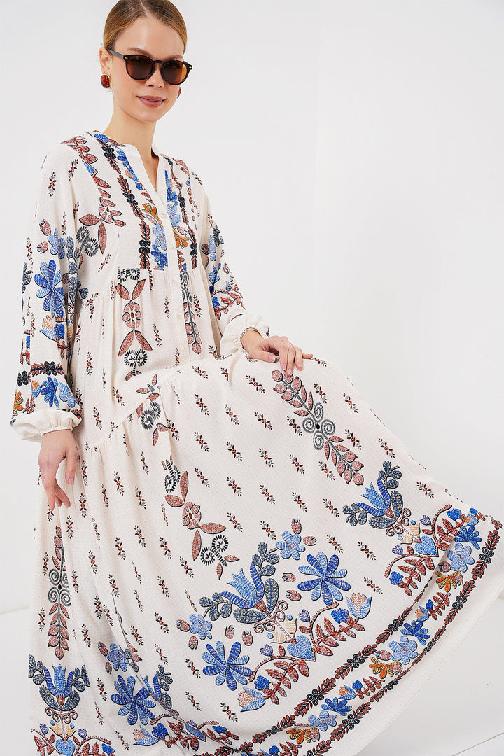 Bigdart Robe de modestie à motif authentique 2423 - z. Bleu