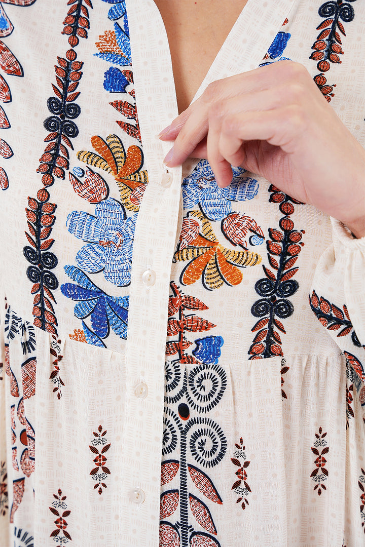Bigdart Robe de modestie à motif authentique 2423 - z. Bleu