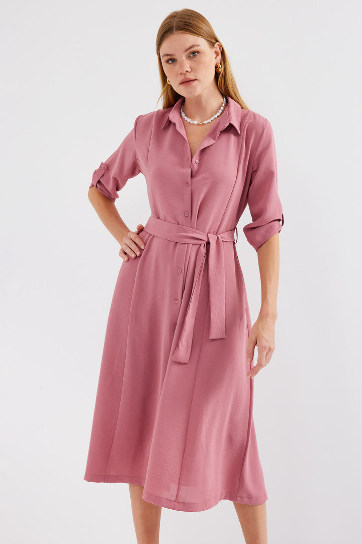 Bigdart Robe chemise à ceinture 2442 - a.gül kurusu