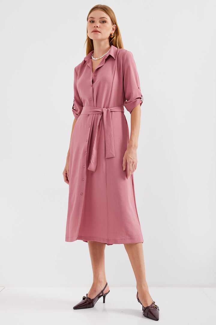 Bigdart Robe chemise à ceinture 2442 - a.gül kurusu