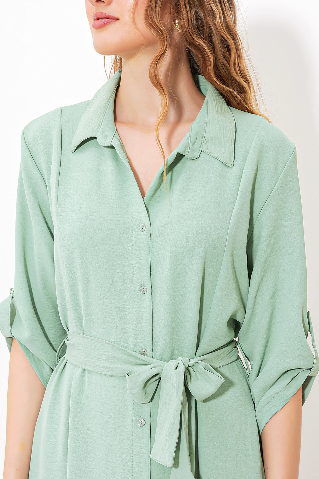 Bigdart Robe chemise à ceinture mint pour femme 2442 - d. Menthe