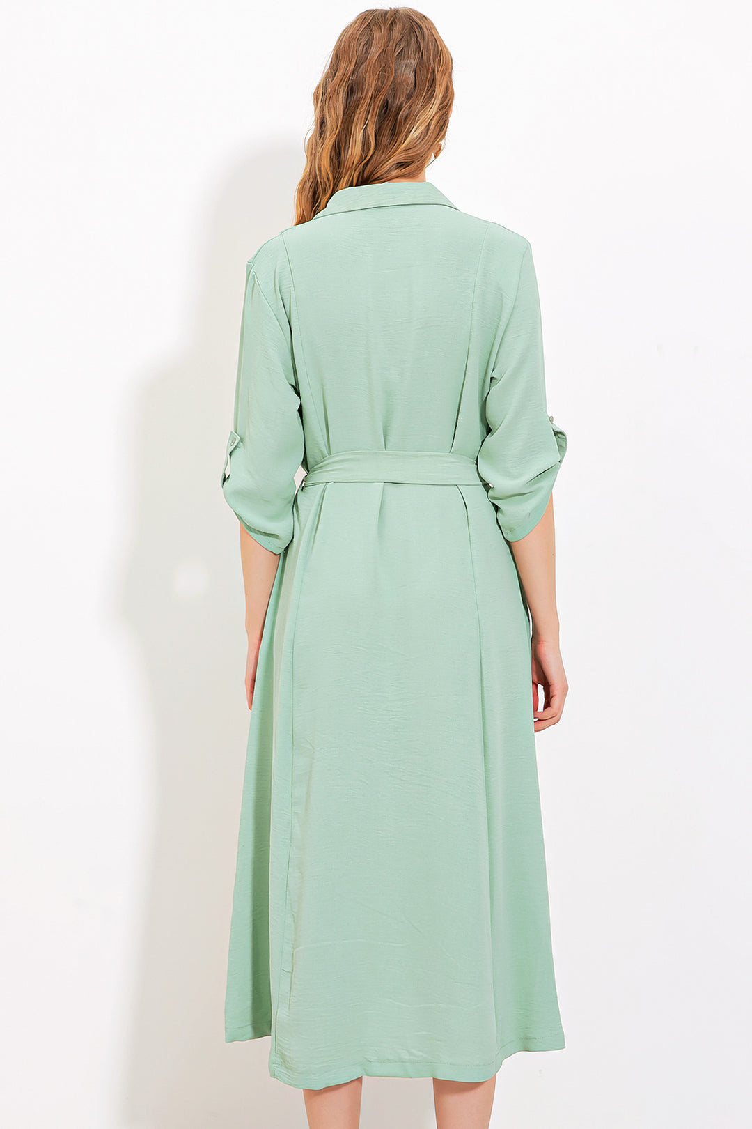 Bigdart Robe chemise à ceinture mint pour femme 2442 - d. Menthe