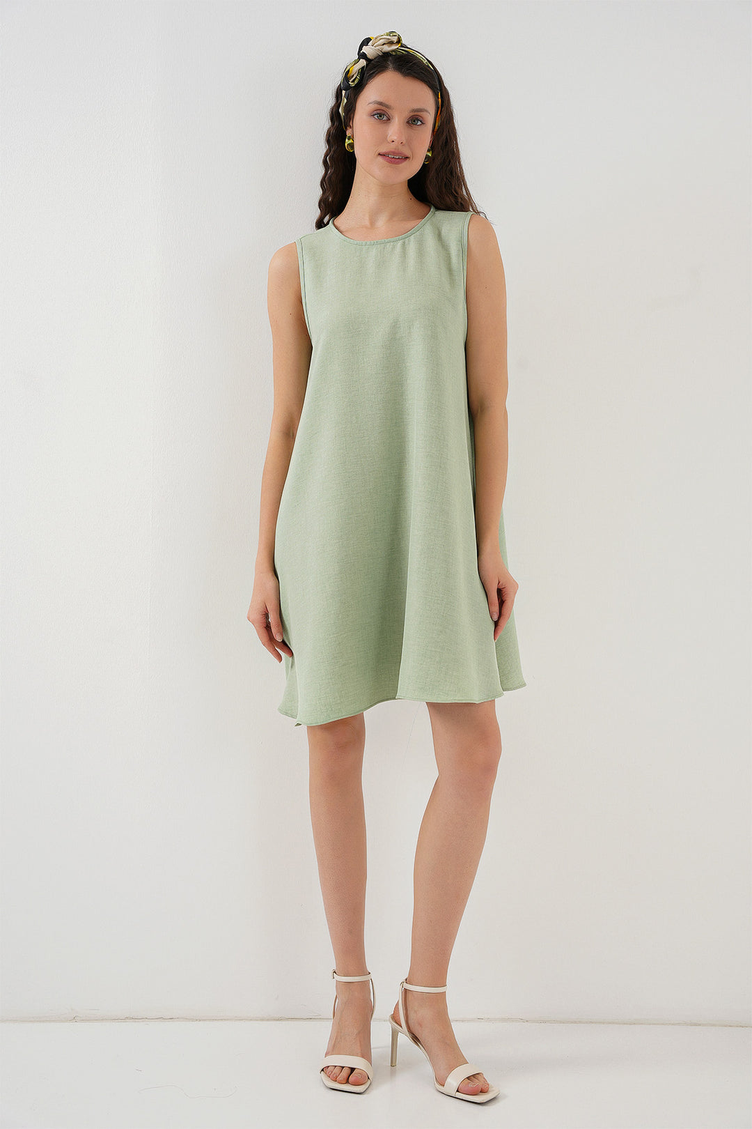 Bigdart Robe mini en lin 2444 - e.Vert