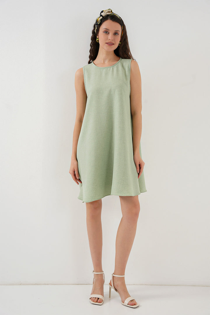 Bigdart Robe mini en lin 2444 - e.Vert