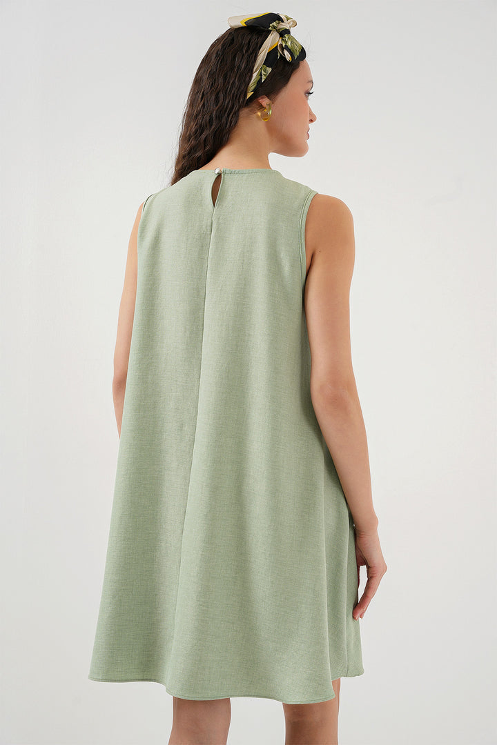 Bigdart Robe mini en lin 2444 - e.Vert