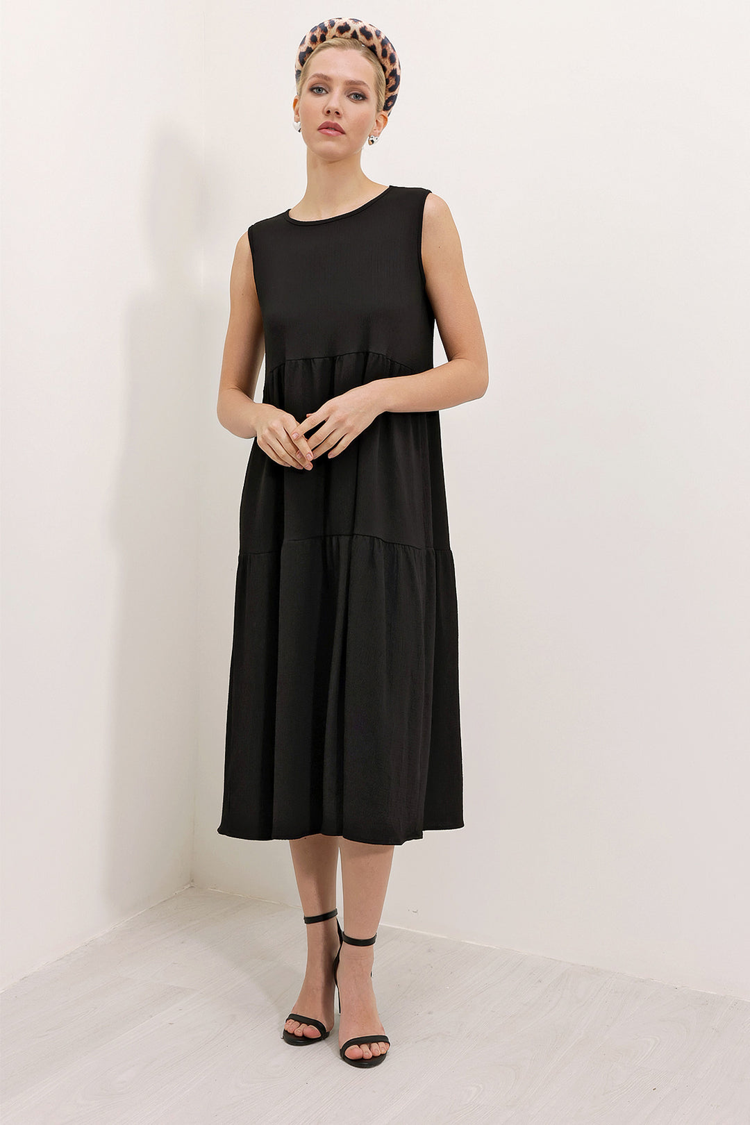 Bigdart 2448 Robe Longue Tricot Sans Manches - Noir