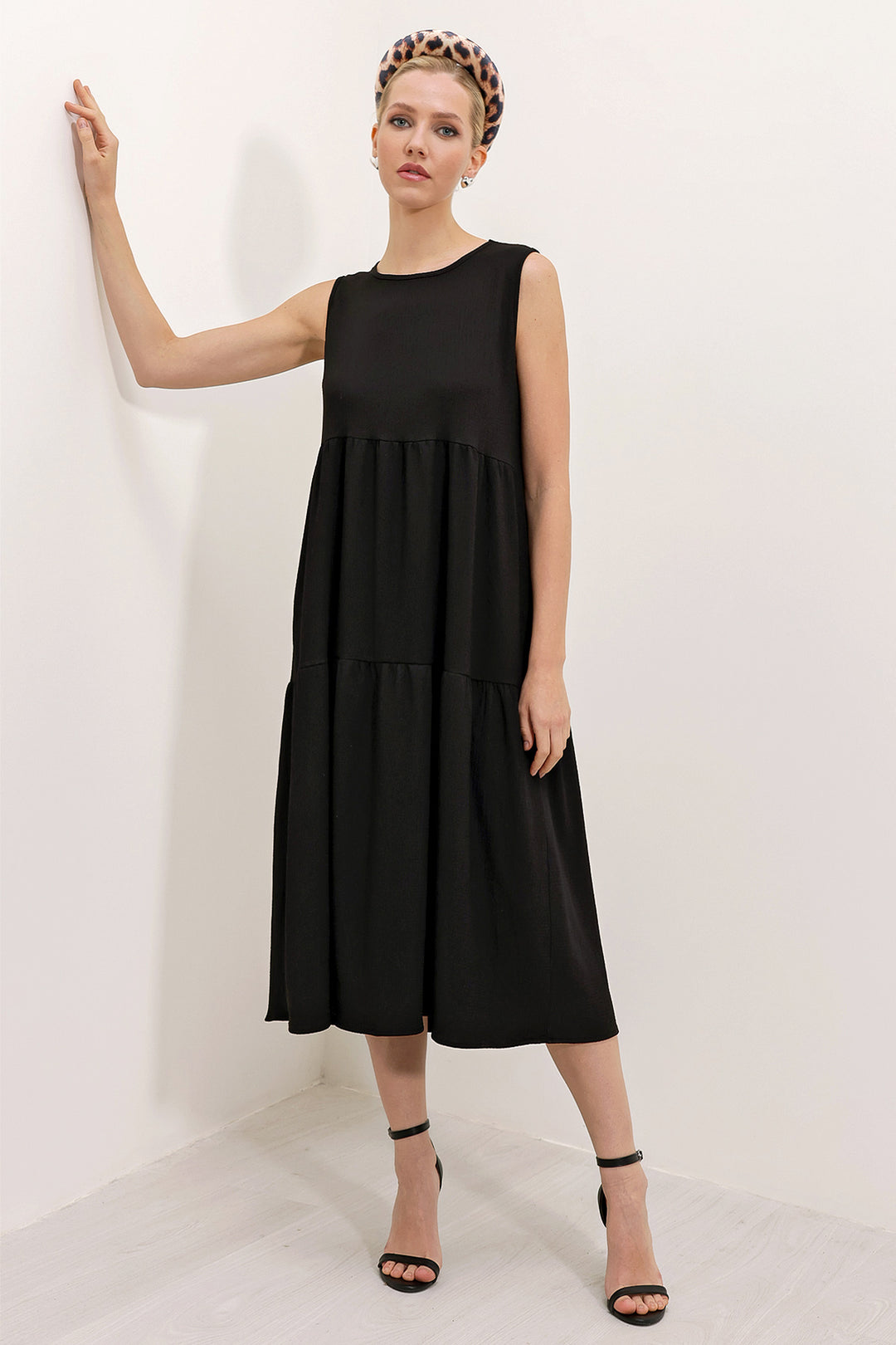 Bigdart 2448 Robe Longue Tricot Sans Manches - Noir
