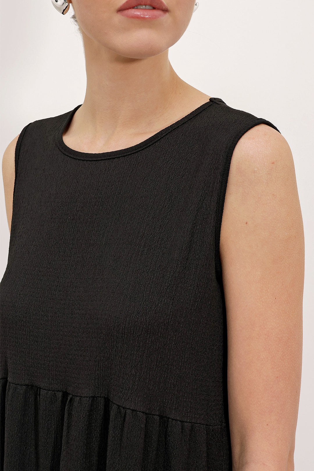 Bigdart 2448 Robe Longue Tricot Sans Manches - Noir