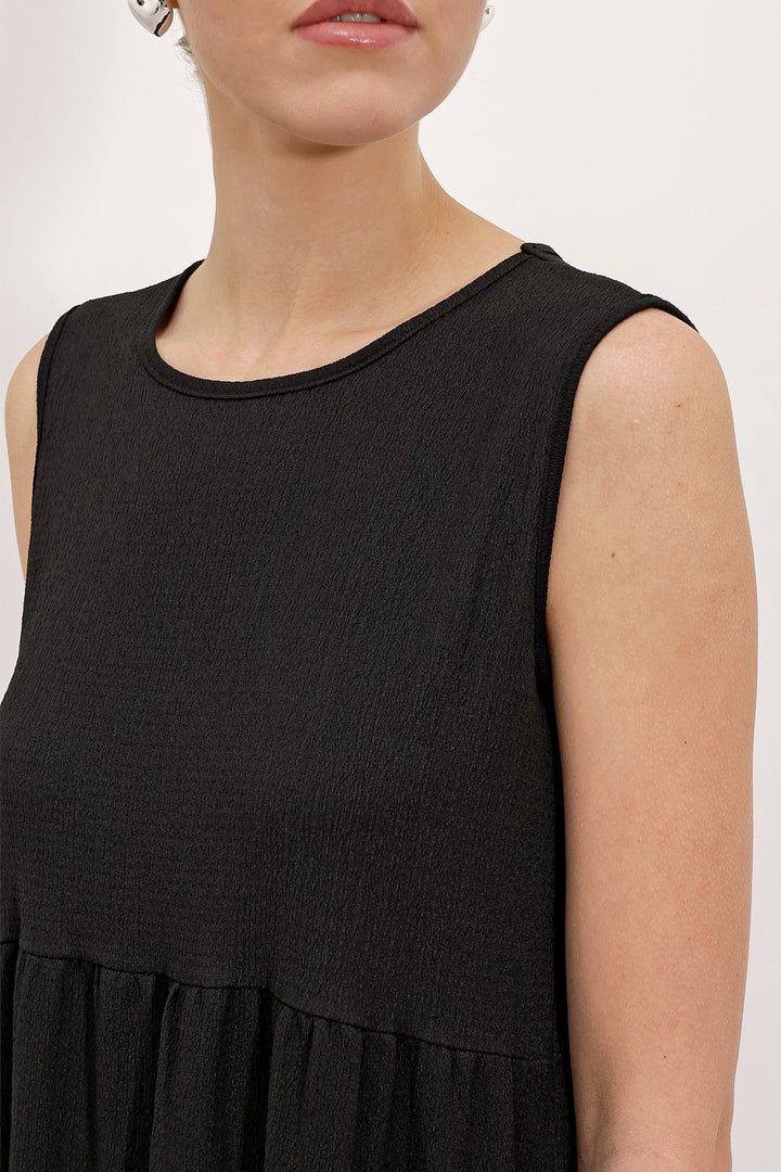Bigdart 2448 Robe Longue Tricot Sans Manches - Noir