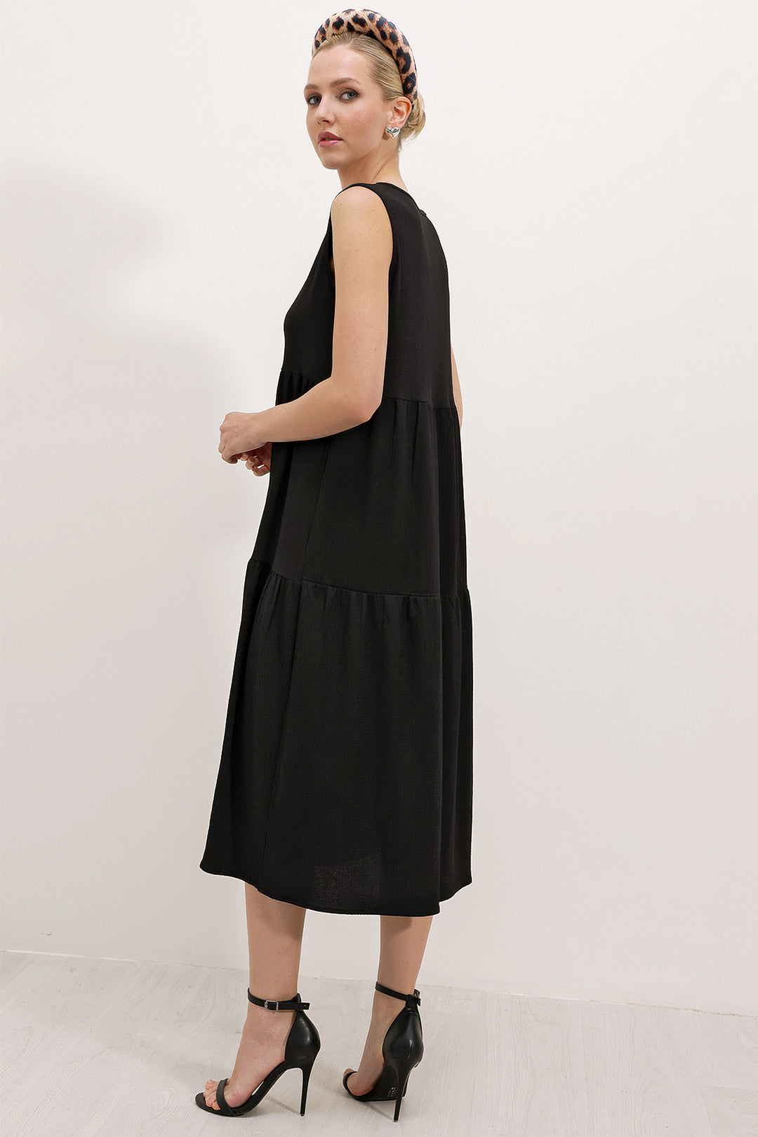 Bigdart 2448 Robe Longue Tricot Sans Manches - Noir
