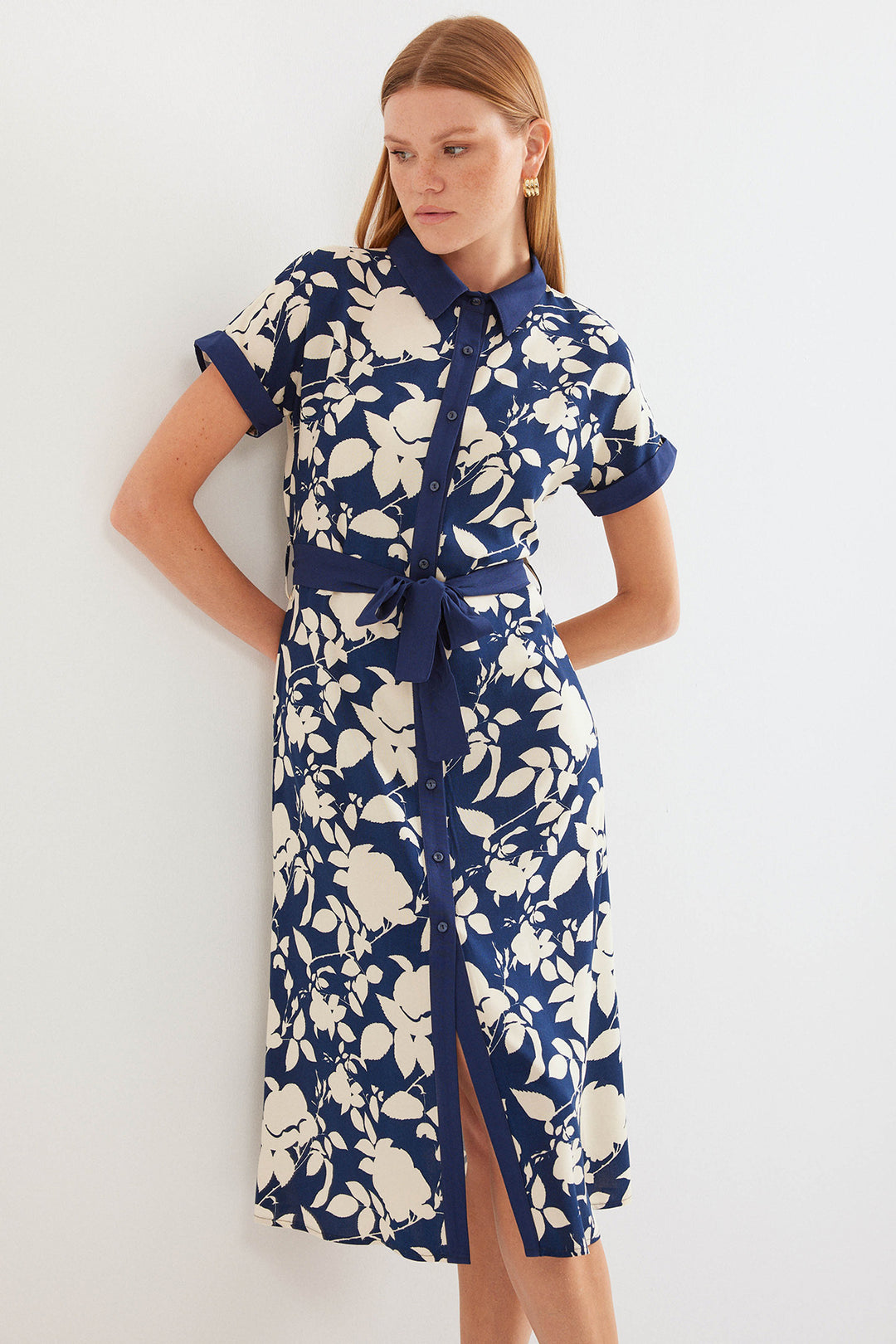 Bigdart Robe chemise à motifs 2455 - Bleu marine