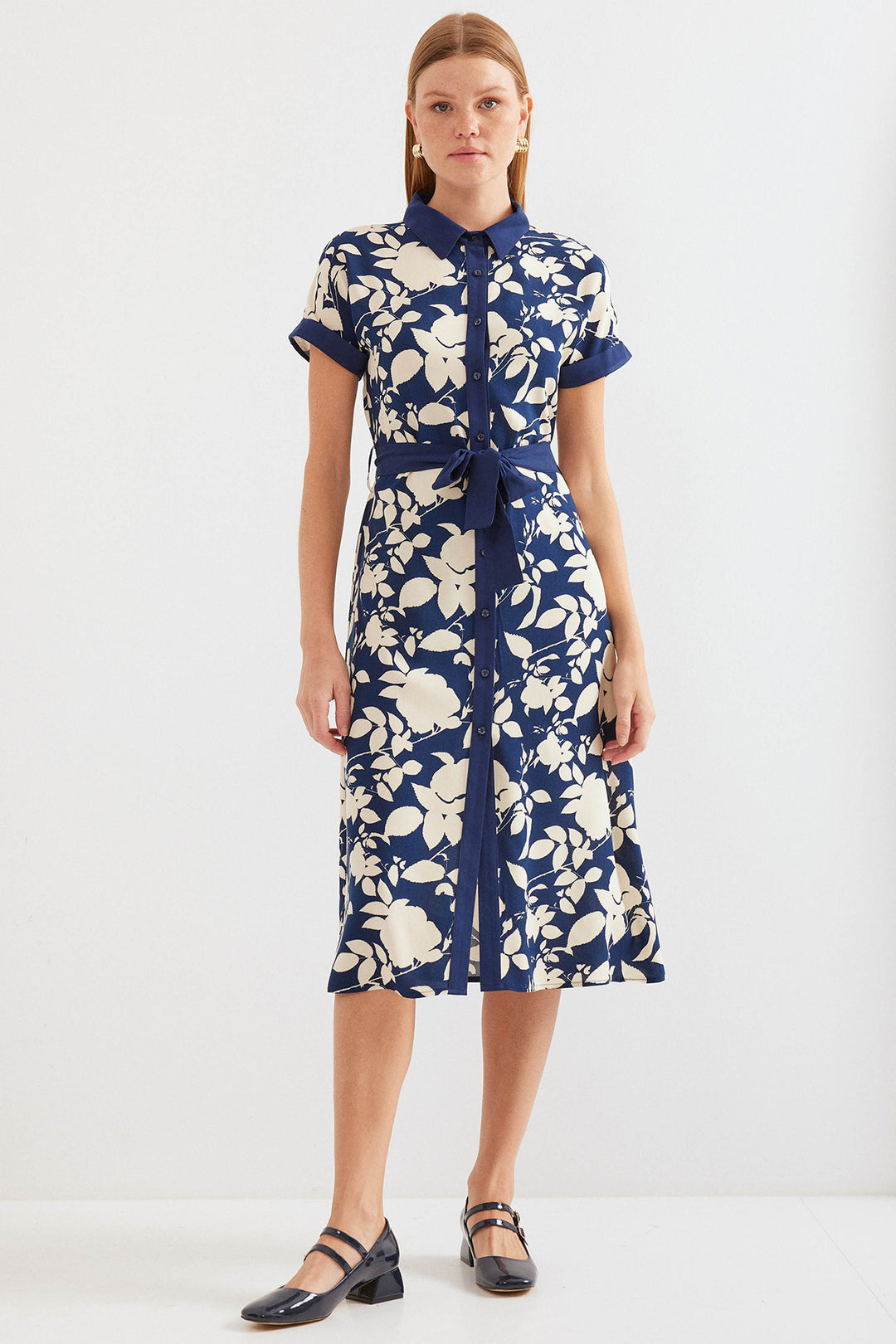 Bigdart Robe chemise à motifs 2455 - Bleu marine