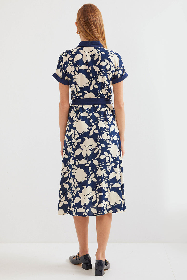 Bigdart Robe chemise à motifs 2455 - Bleu marine