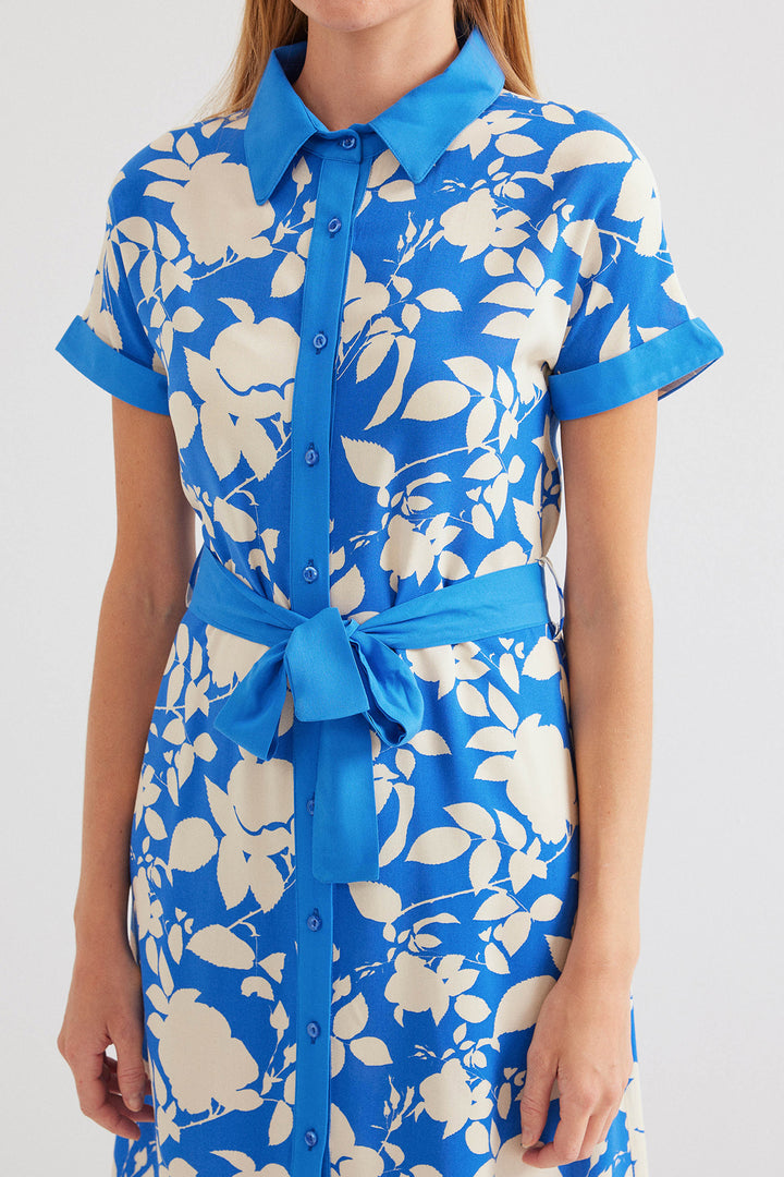 Bigdart Robe chemise à motifs 2455 - Bleu