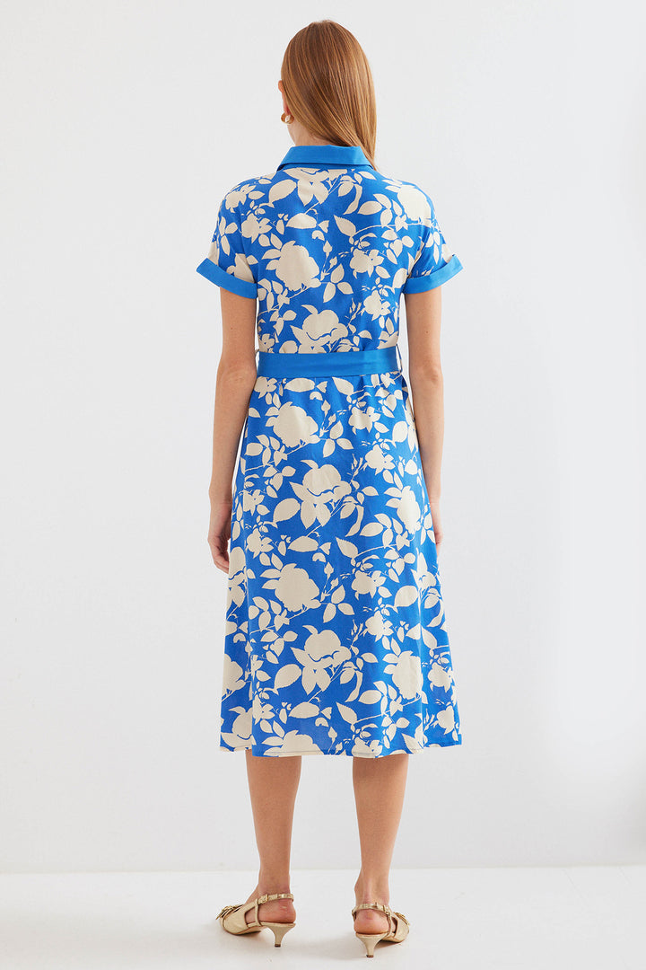Bigdart Robe chemise à motifs 2455 - Bleu