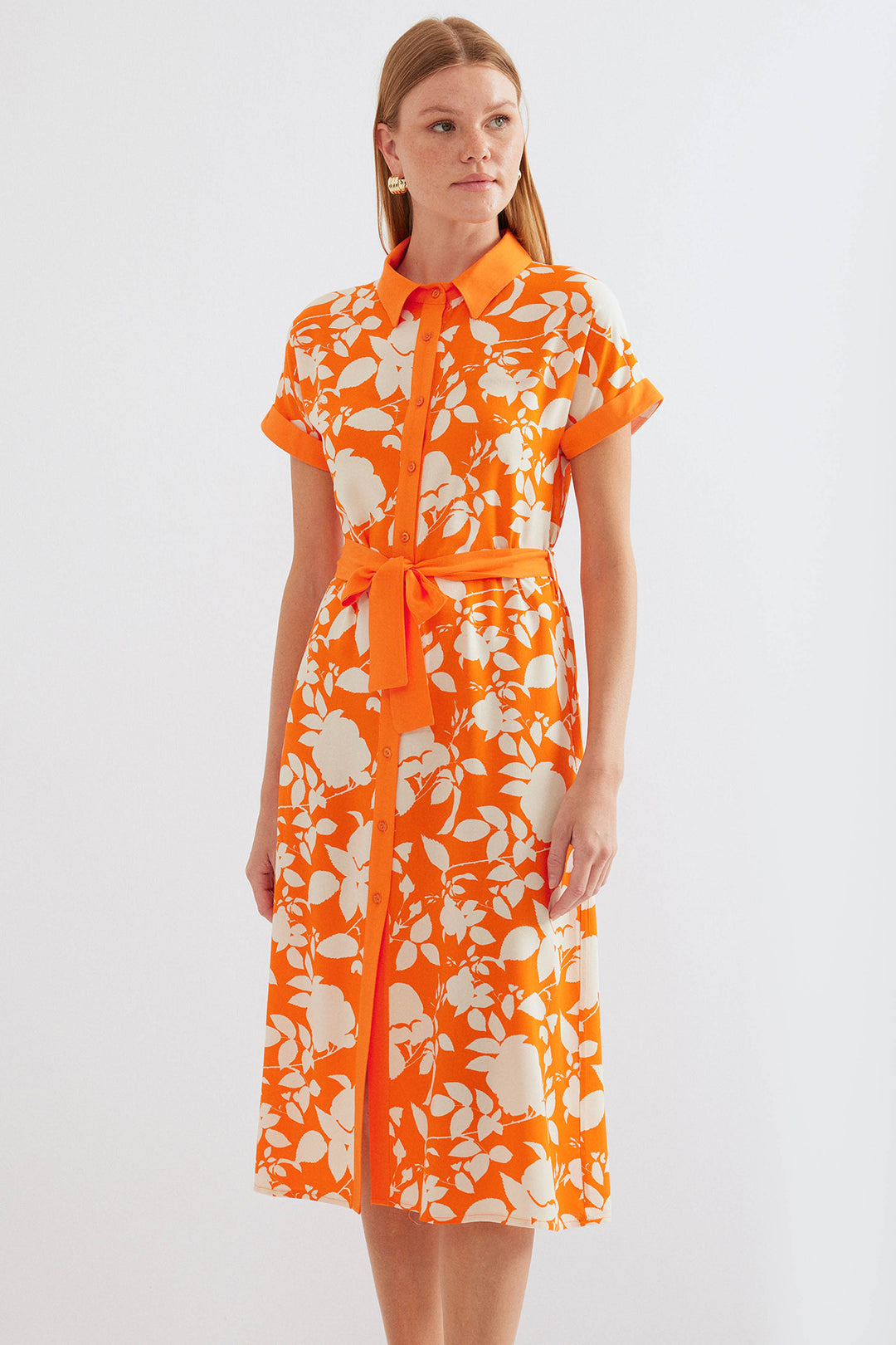 Bigdart Chemise robe imprimée 2455 - Orange