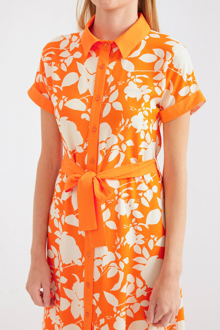 Bigdart Chemise robe imprimée 2455 - Orange