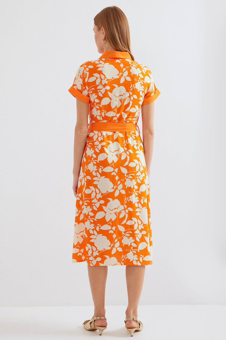 Bigdart Chemise robe imprimée 2455 - Orange