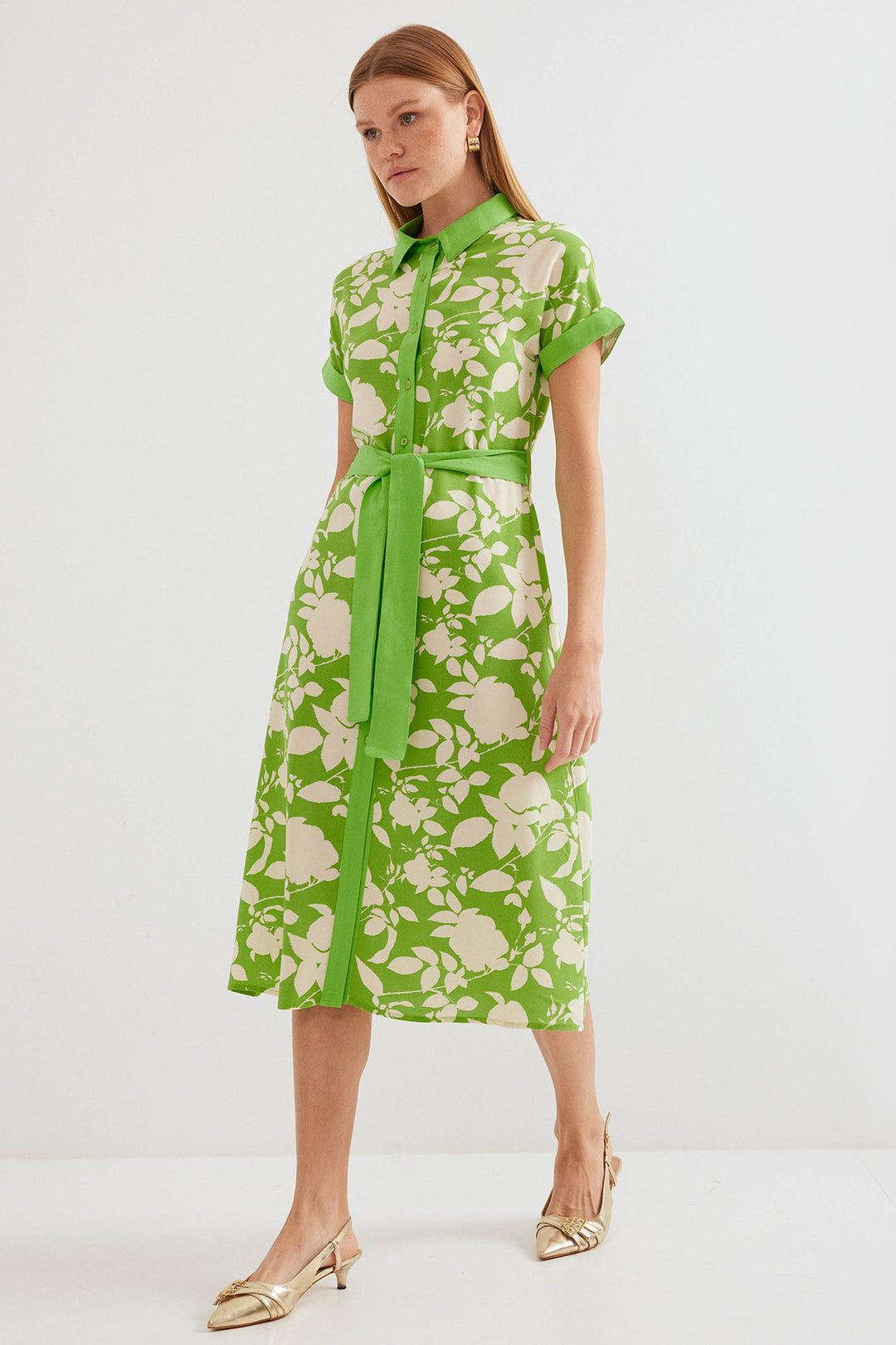 Bigdart 2455 Robe Chemise Imprimée - Vert