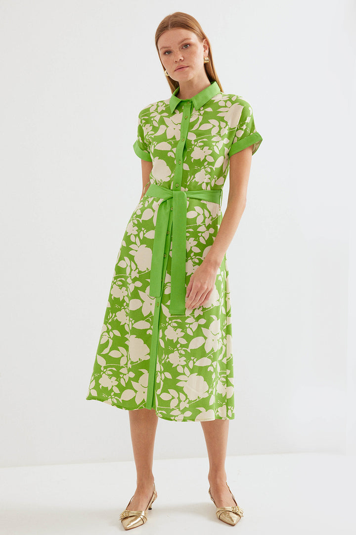 Bigdart 2455 Robe Chemise Imprimée - Vert