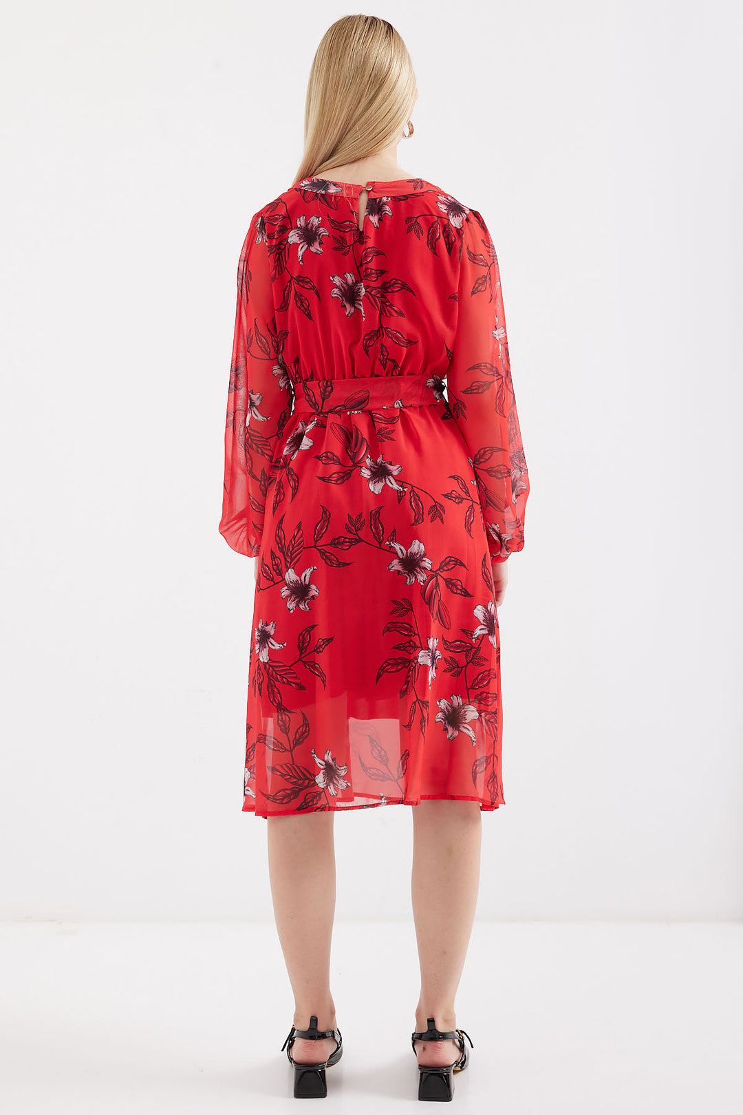 Bigdart 2459 Robe en tulle à motifs doublée - Rouge