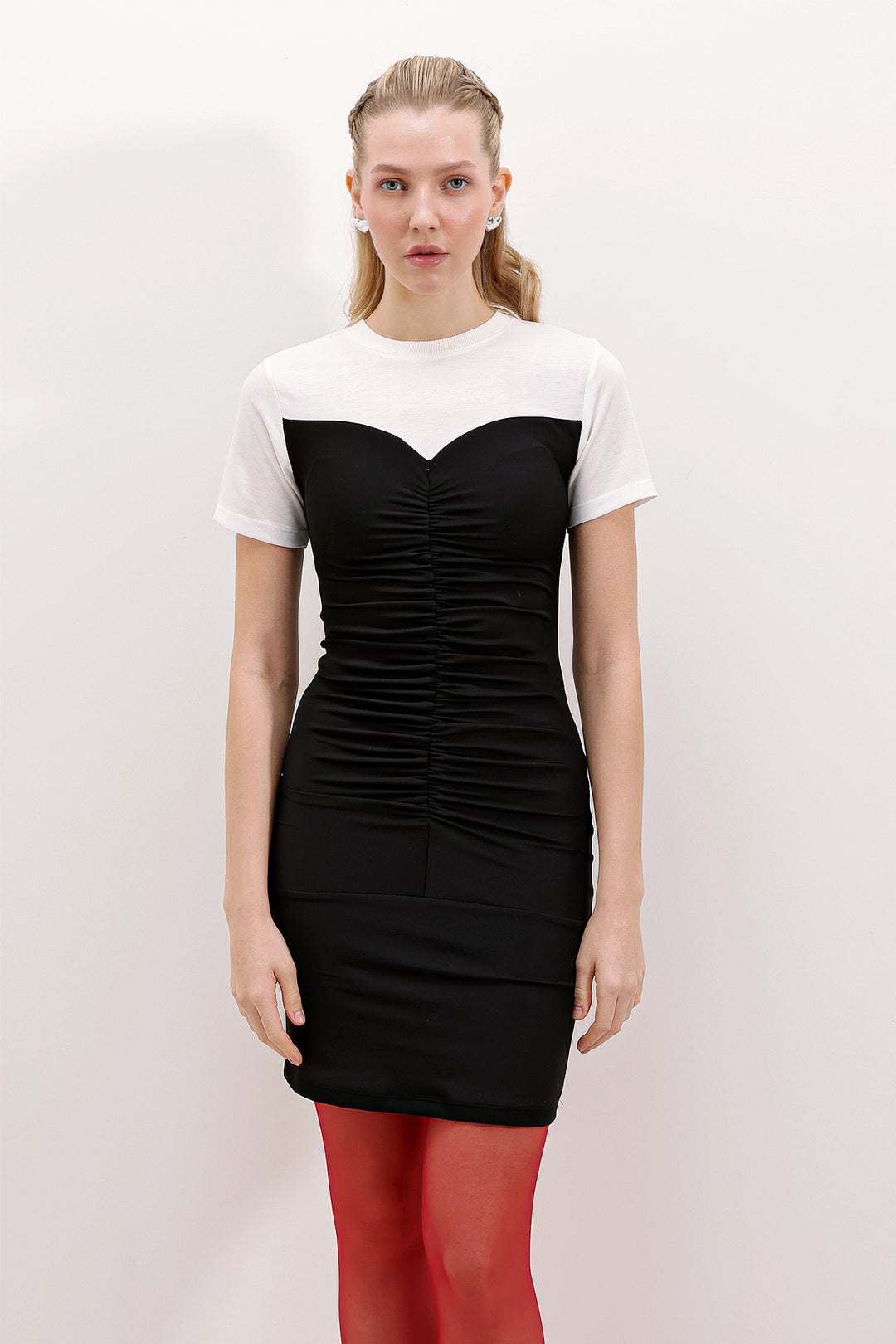 Bigdart 2472 Robe mini froncée - Noir