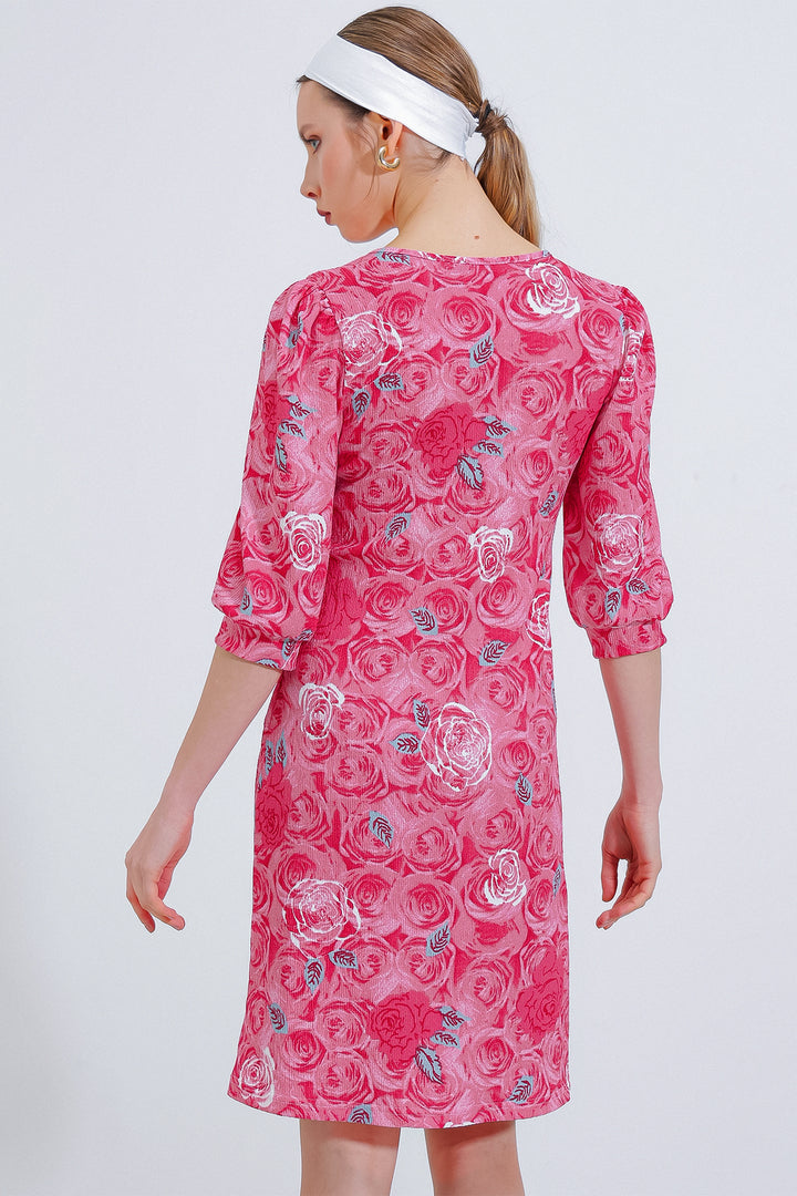 Bigdart Robe midi à motifs de rose grenade pour femme 2477