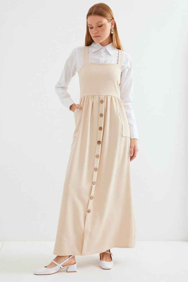 Bigdart 2490 Robe salopette longue - Crème