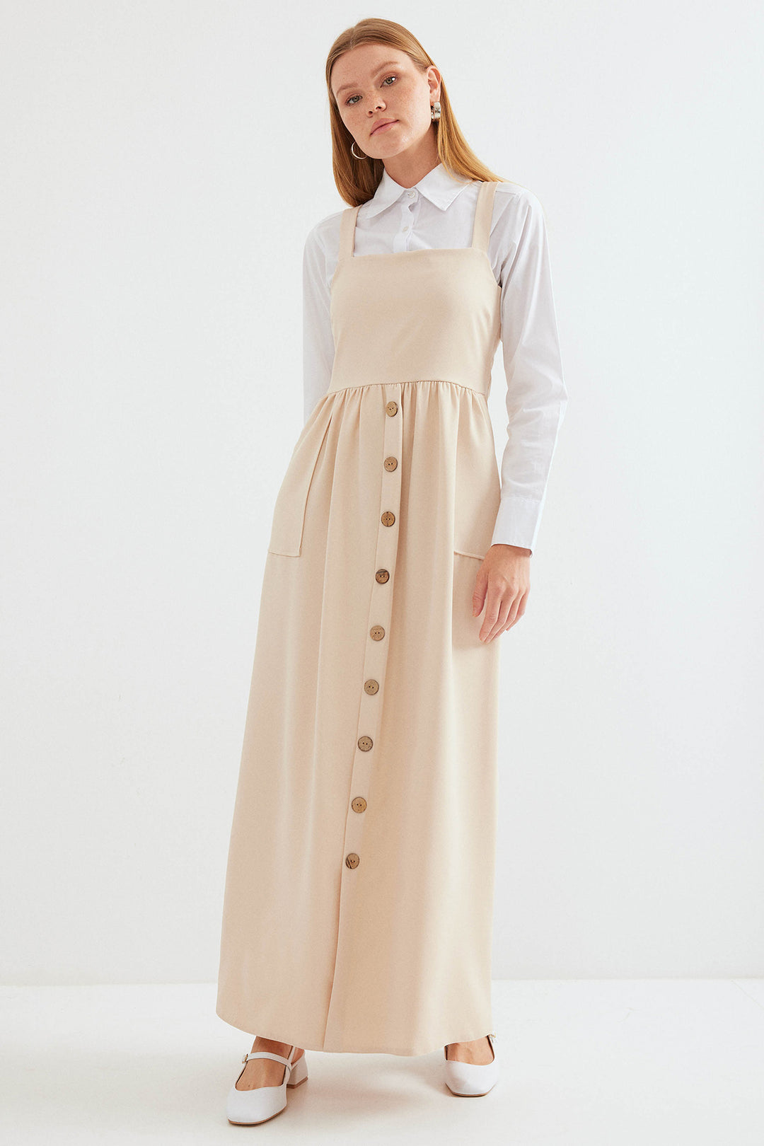Bigdart 2490 Robe salopette longue - Crème