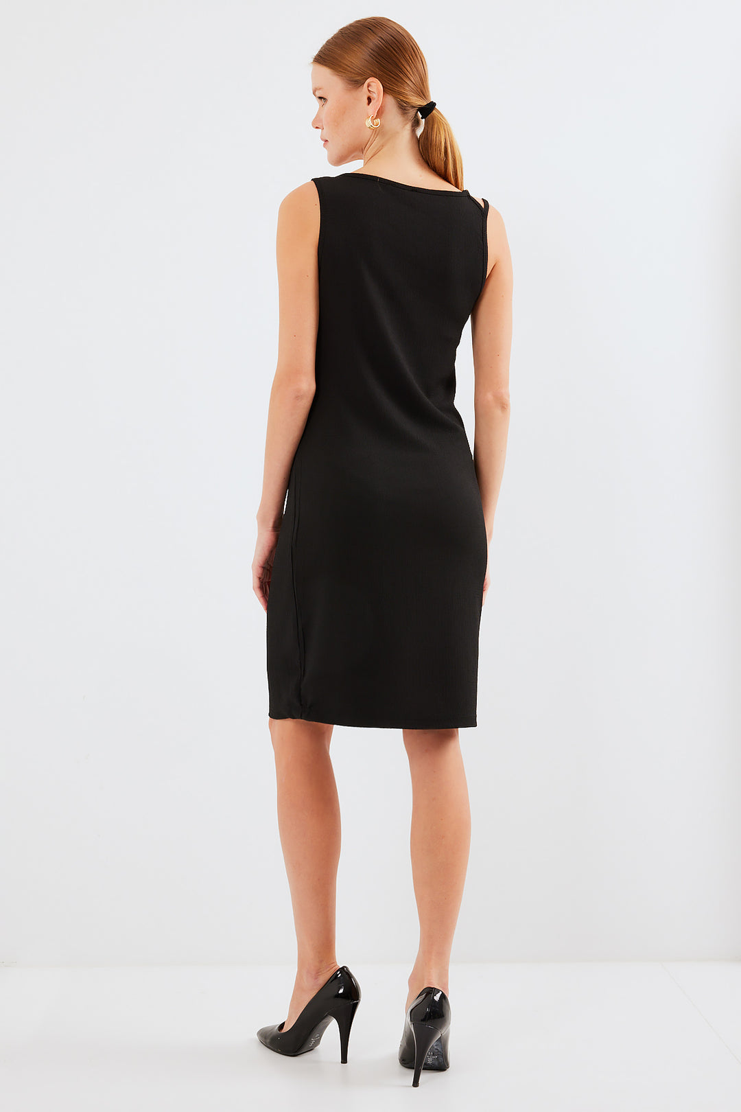 Bigdart 2496 Robe tricotée avec détails en chaîne - Noir