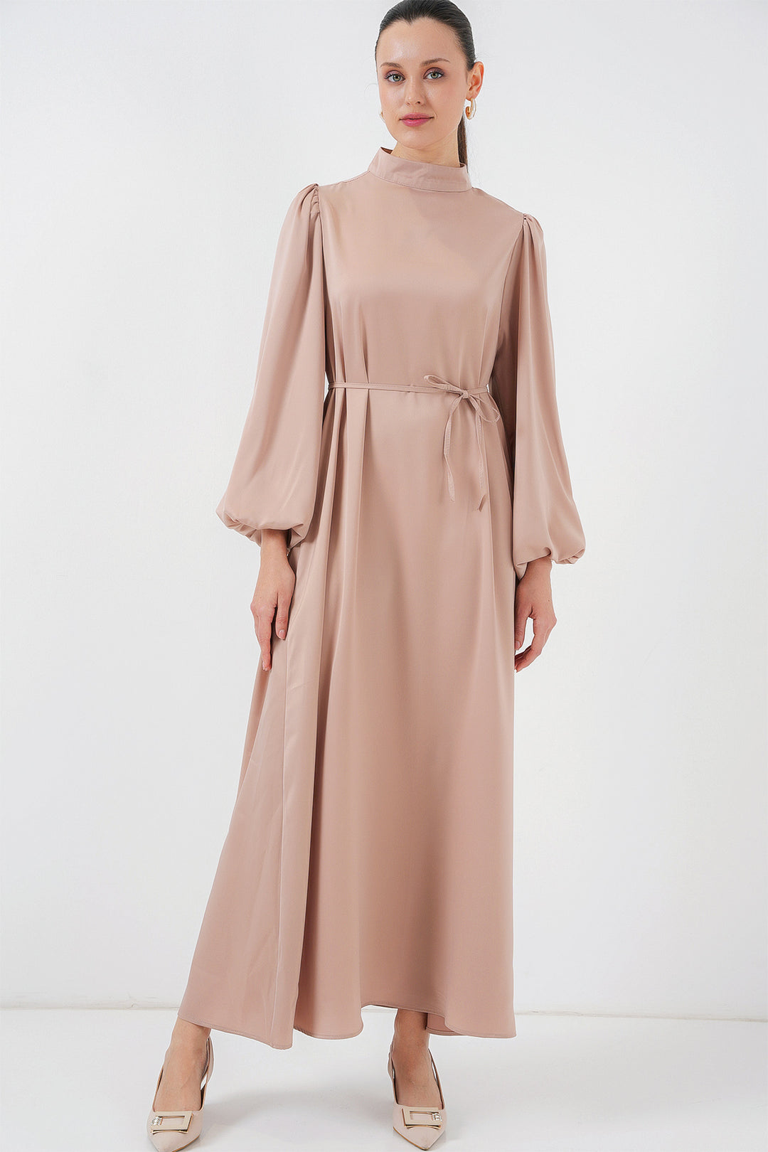 Bigdart Robe de Soirée en Satin 2510 - Biscuit