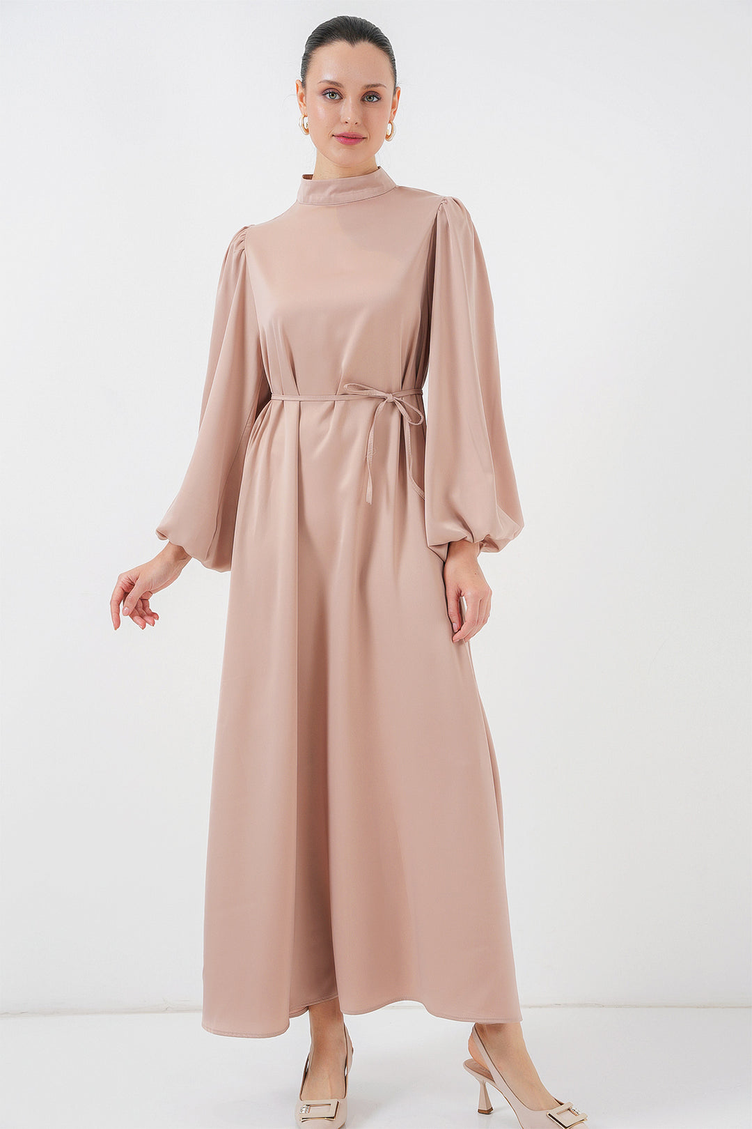 Bigdart Robe de Soirée en Satin 2510 - Biscuit