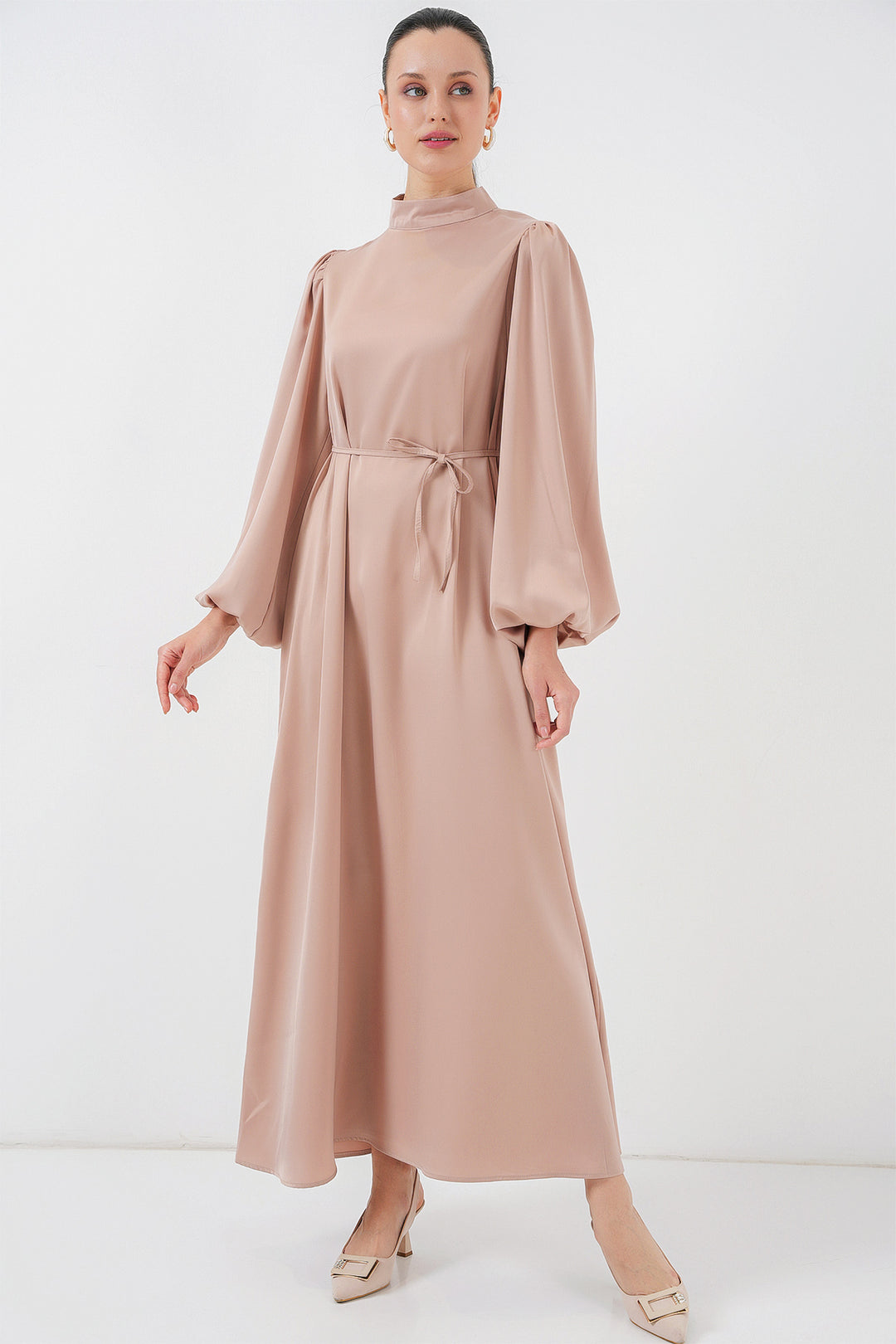 Bigdart Robe de Soirée en Satin 2510 - Biscuit