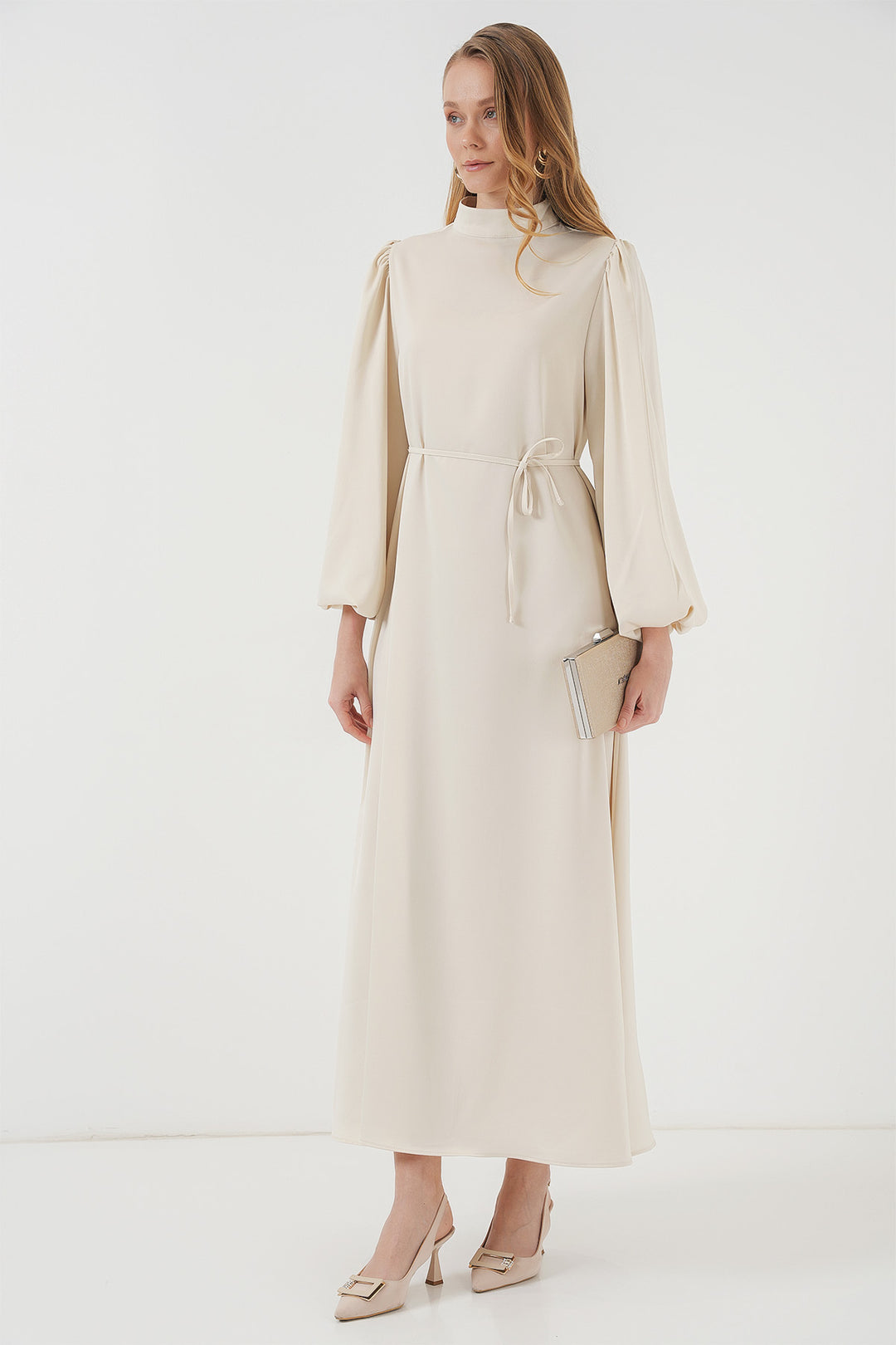 Bigdart 2510 Robe de soirée en satin - Écru