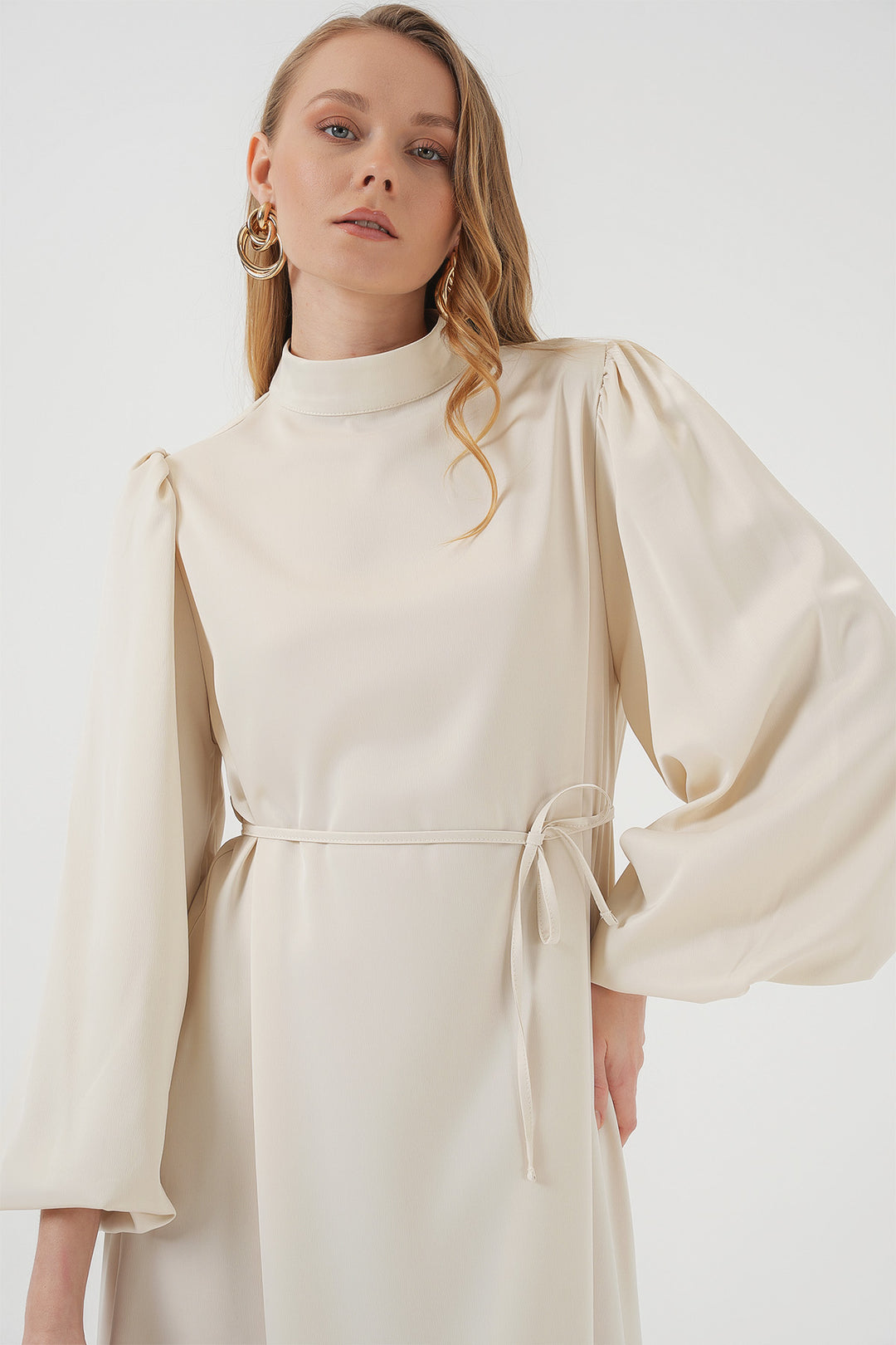 Bigdart 2510 Robe de soirée en satin - Écru