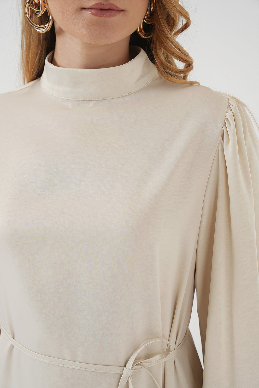 Bigdart 2510 Robe de soirée en satin - Écru