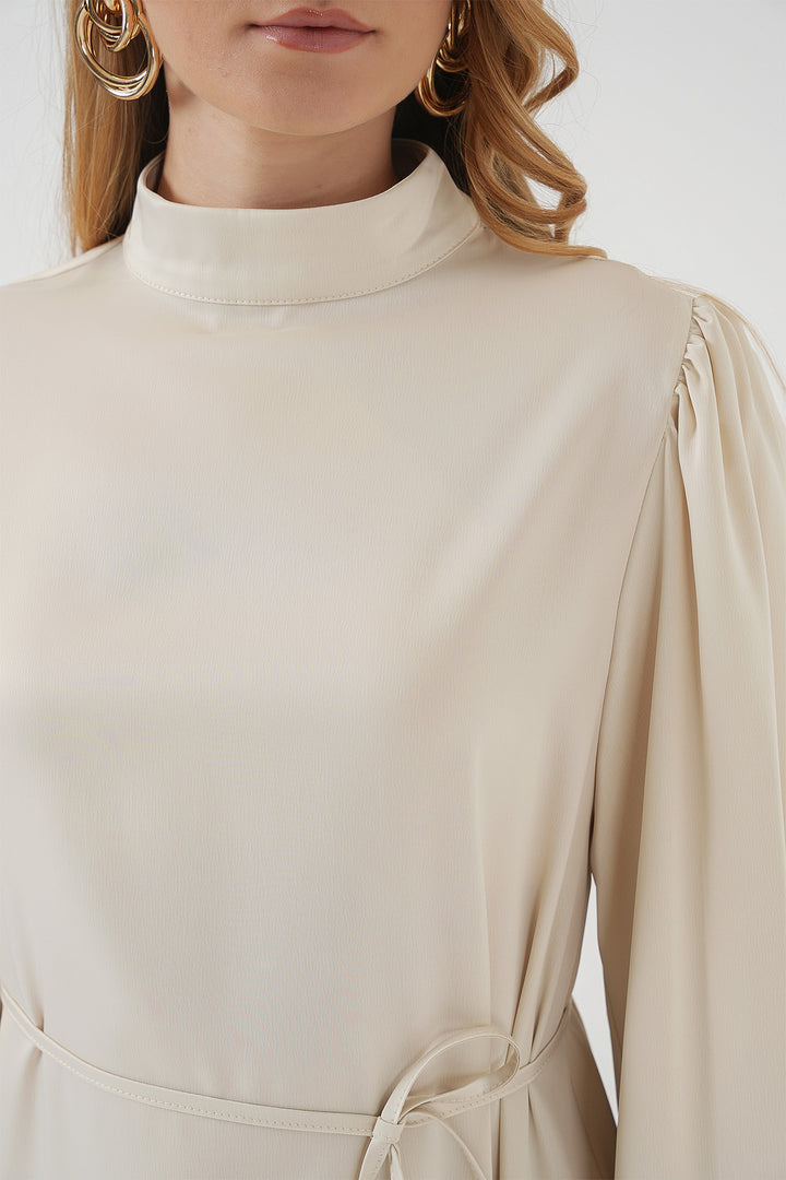 Bigdart 2510 Robe de soirée en satin - Écru