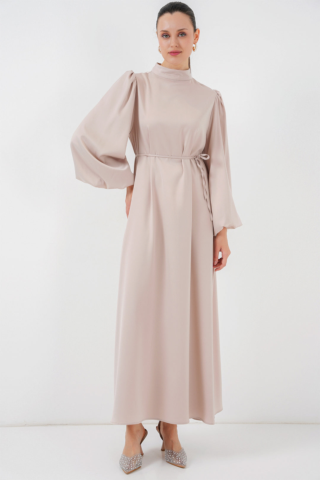 Bigdart 2510 Robe de soirée en satin - Crème