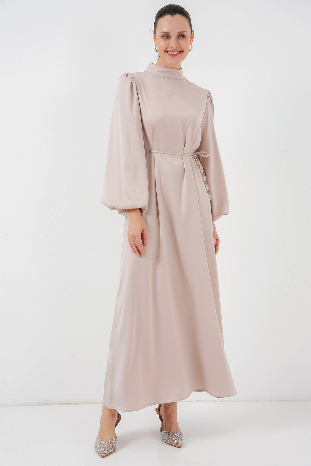 Bigdart 2510 Robe de soirée en satin - Crème