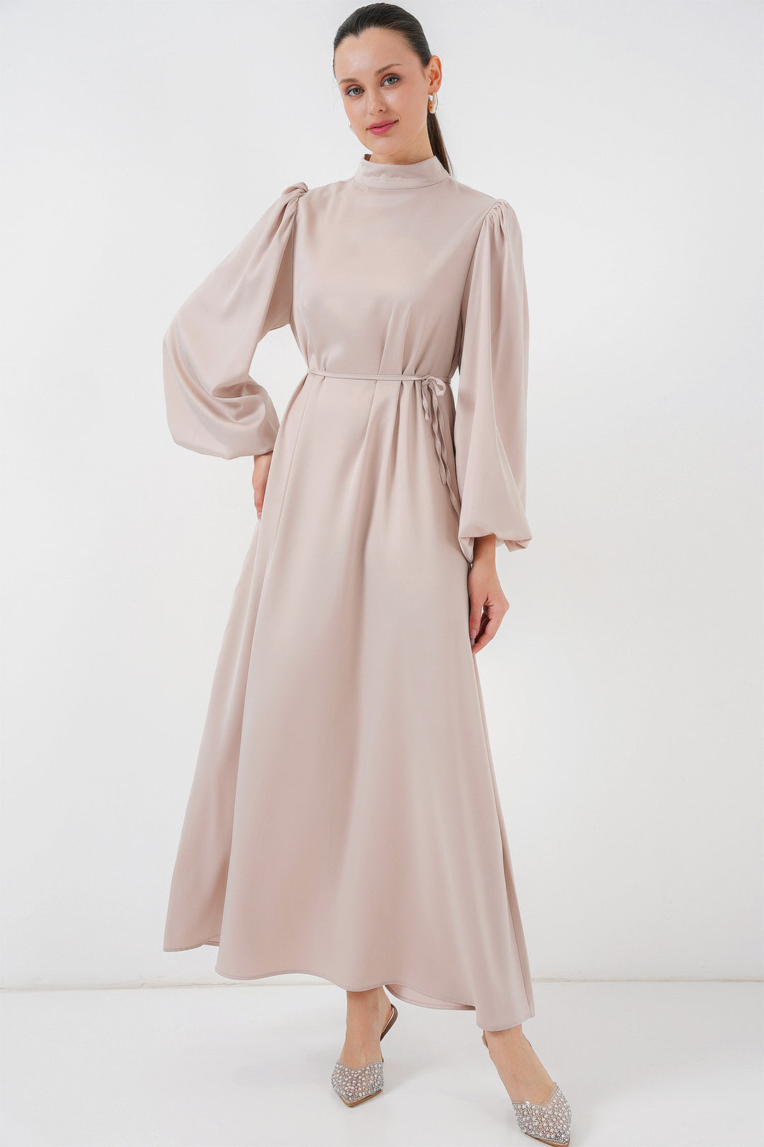 Bigdart 2510 Robe de soirée en satin - Crème