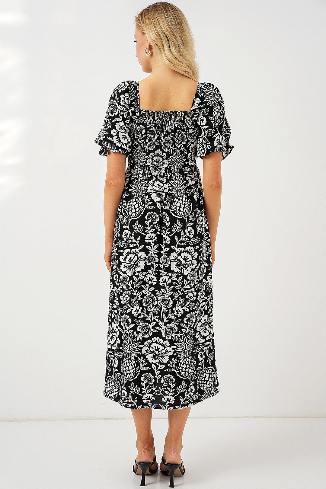 Bigdart Robe à fente à motifs 2512 - d. Noir