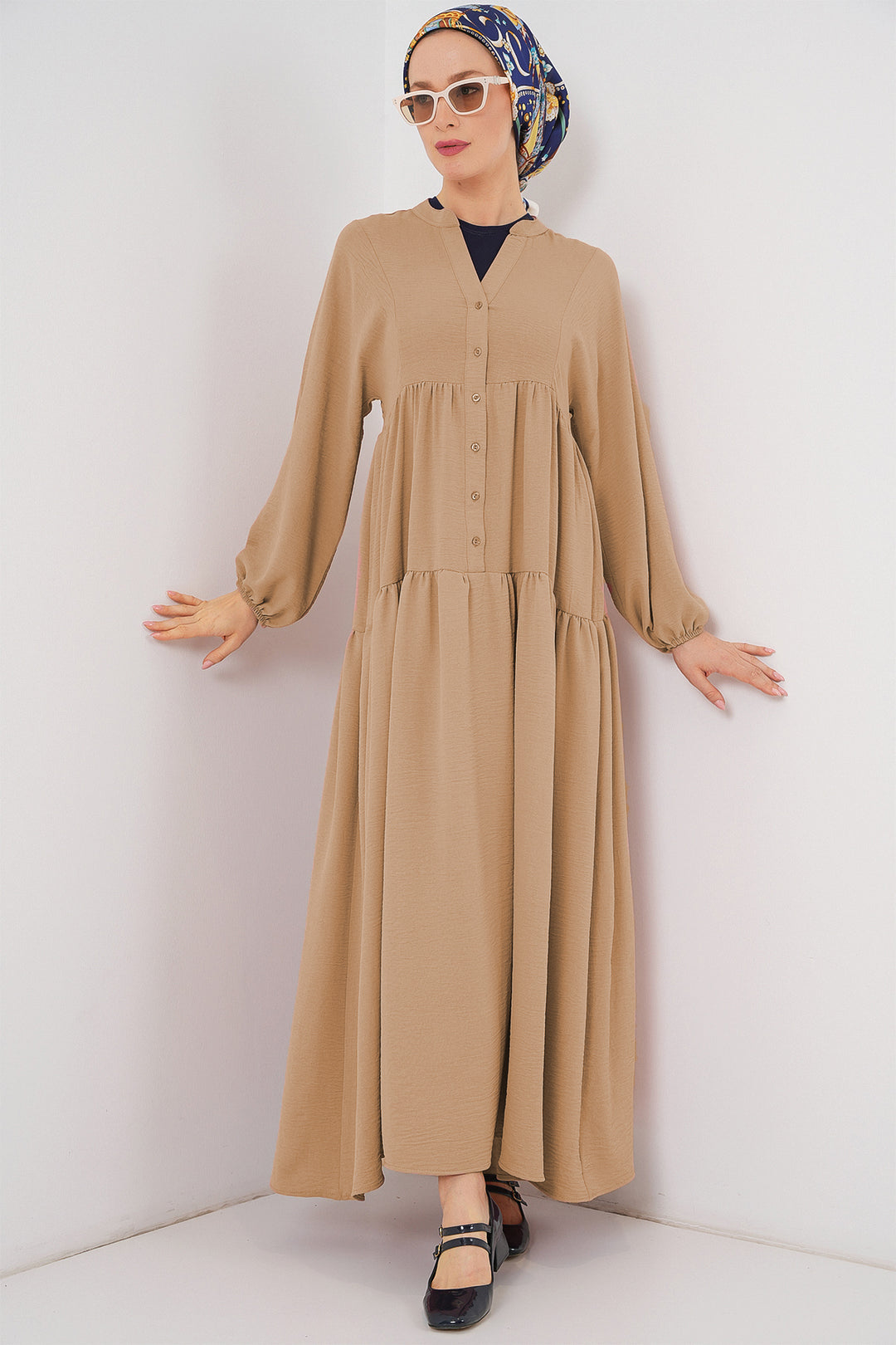Bigdart Robe longue de mode pour femme 2527 - Biscuit