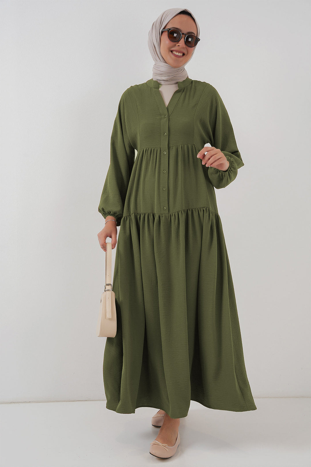 Bigdart Robe longue modeste pour femme 2527 - Kaki