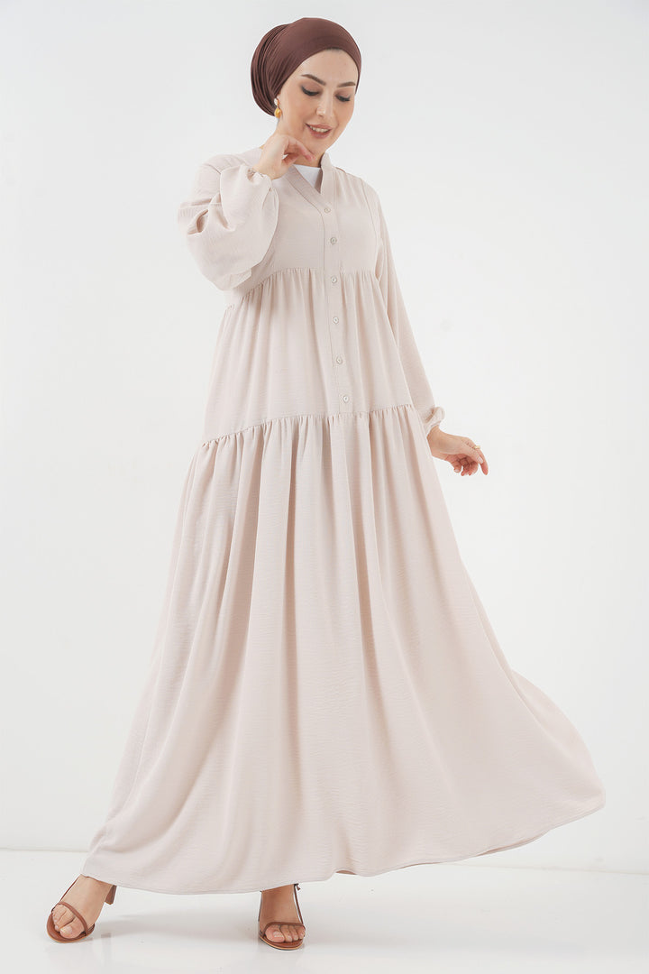Bigdart 2527 Robe Longue Femme Modeste - Crème